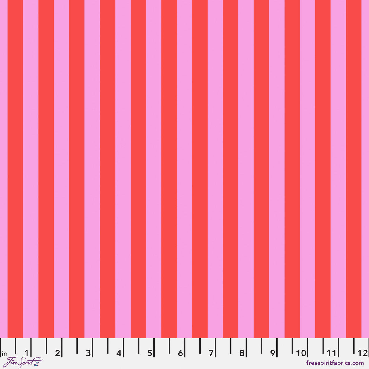 TULA'S TRUE COLORS Tent Stripe Poppy Yardage