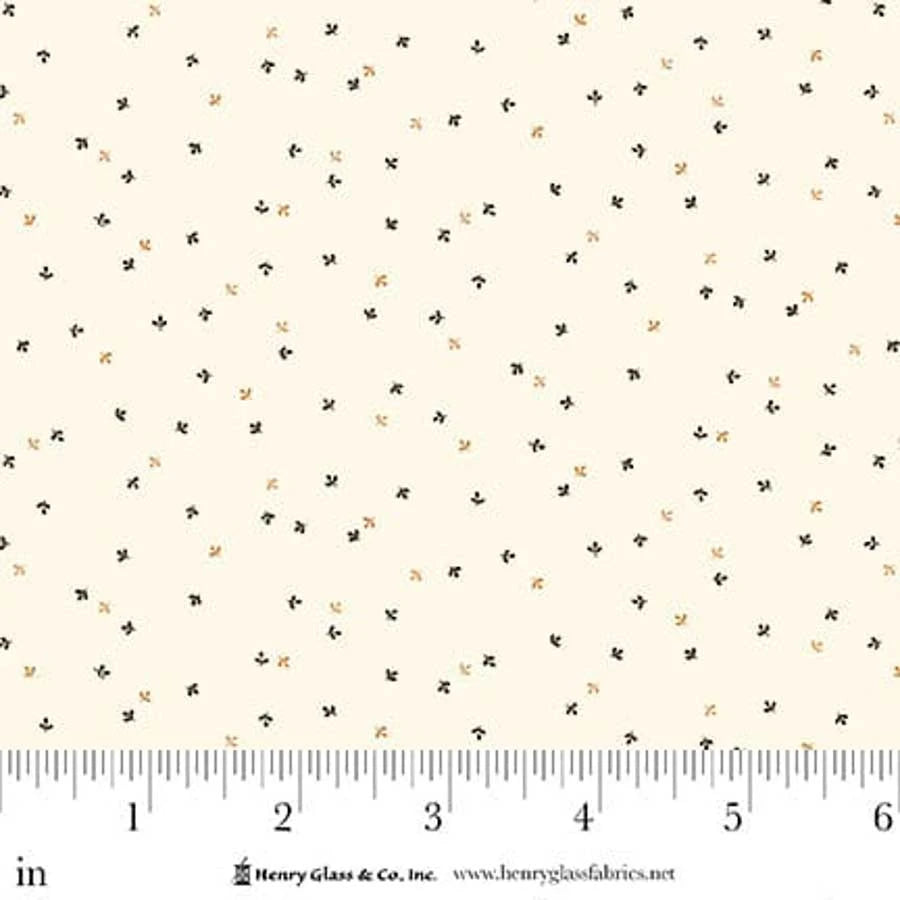 FLOWER POT PRINTS Tiny Sprouts Cream Yardage