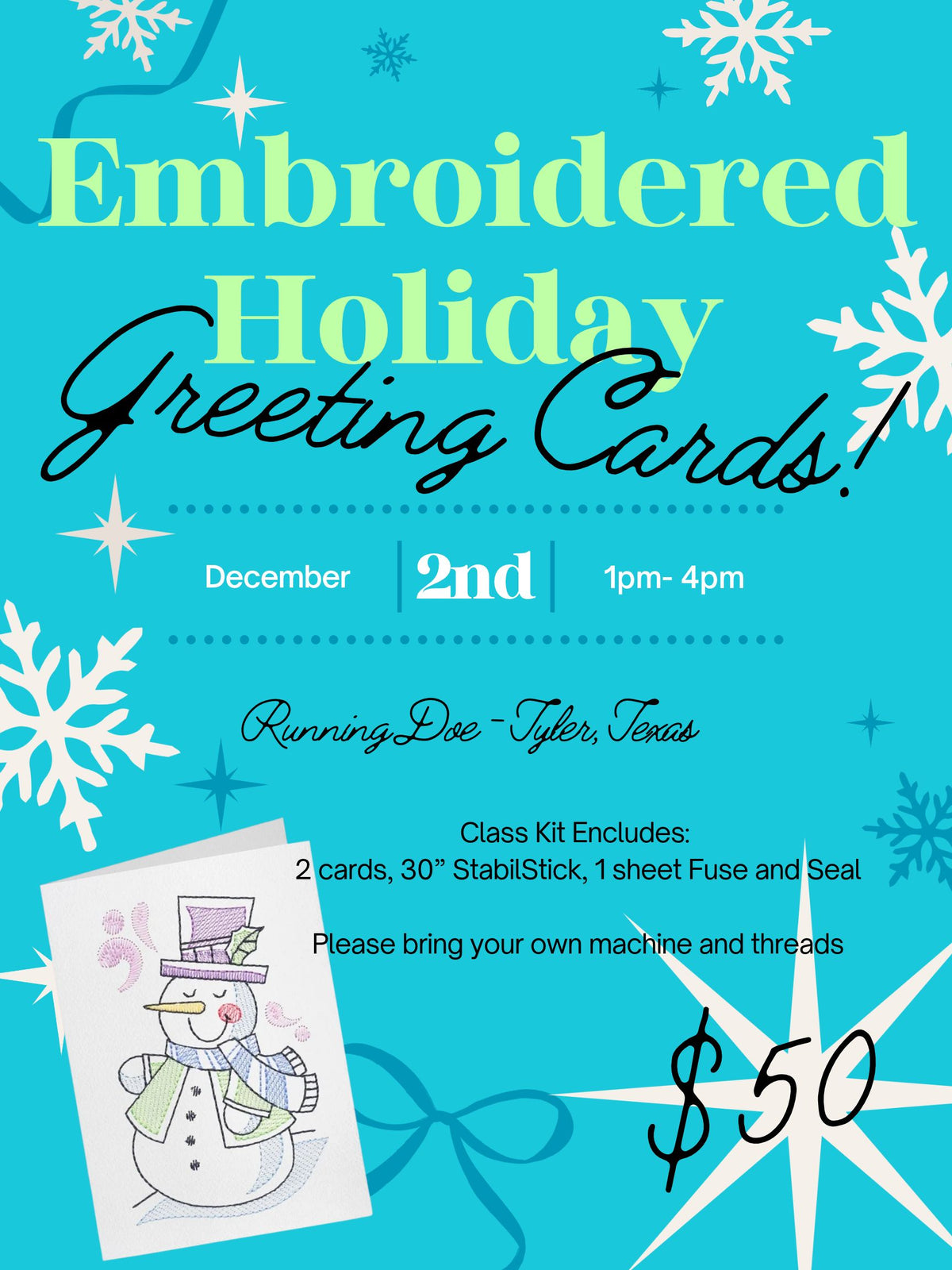 Embroidered Greeting Card Class-12/2/2026