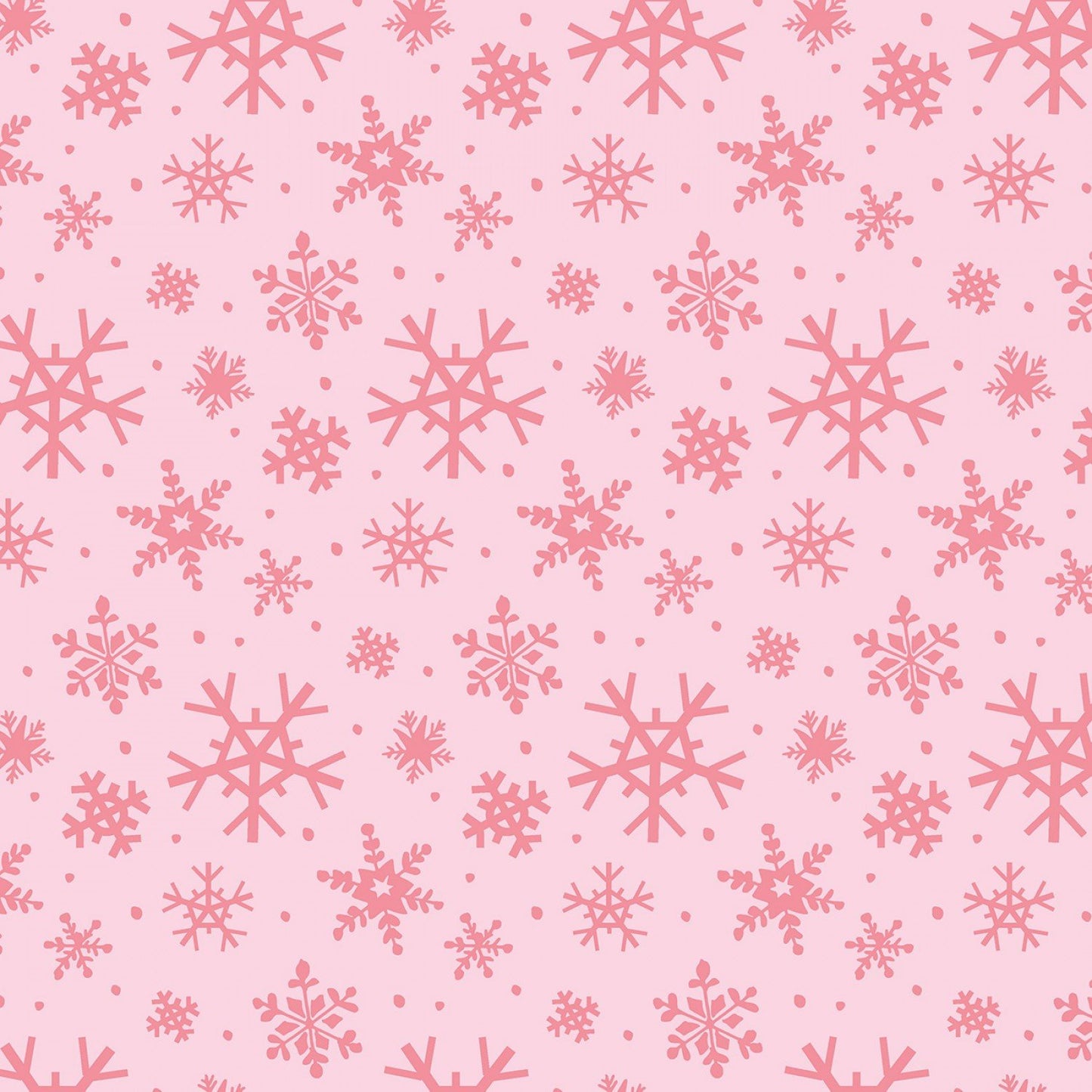 HOLLY HOLIDAY Pink Snowflake Yardage