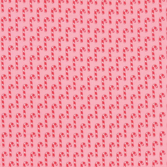 SWEET CHRISTMAS Pink Buttermint Candy Cane Yardage
