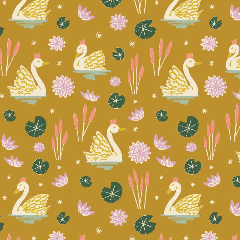 FLORAL FRENZY Swan Lake Yardage