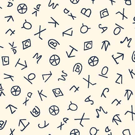 BUCKAROO Cattle Brands Cream Yardage