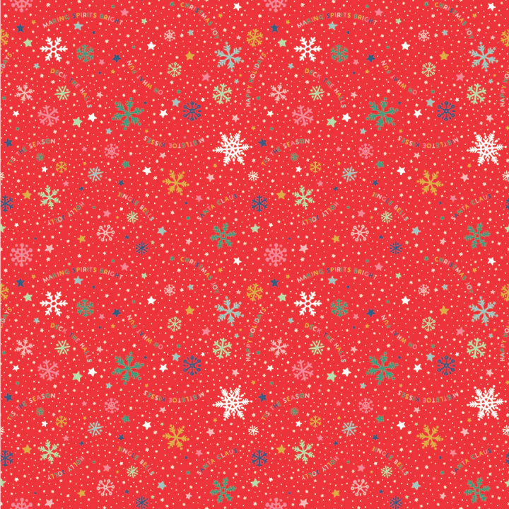  WELLDAY Yoga Mat Red Christmas Snowflake Non Slip