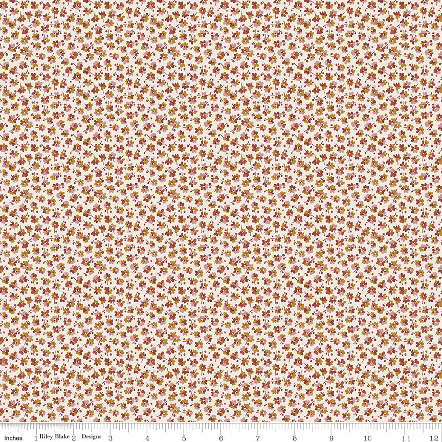 Liberty Autumn Woodland Clover Speckle C Yardage