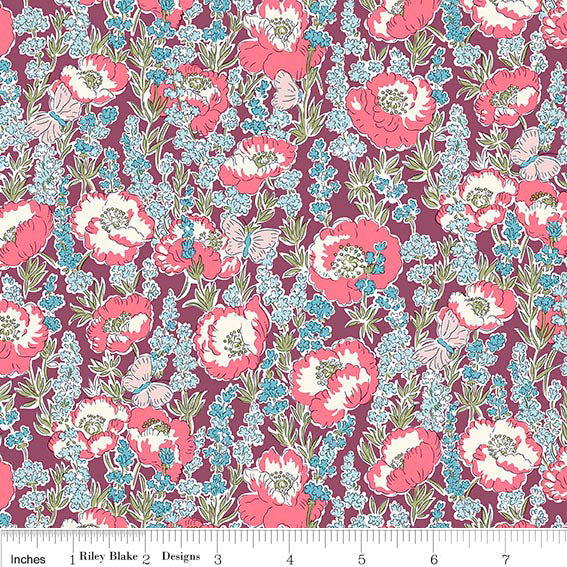 LIBERTY MEADOW FLOWERS Poppy Breeze D Yardage