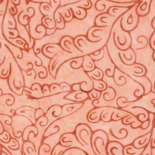 LIDO BATIKS Coral Paisley Yardage