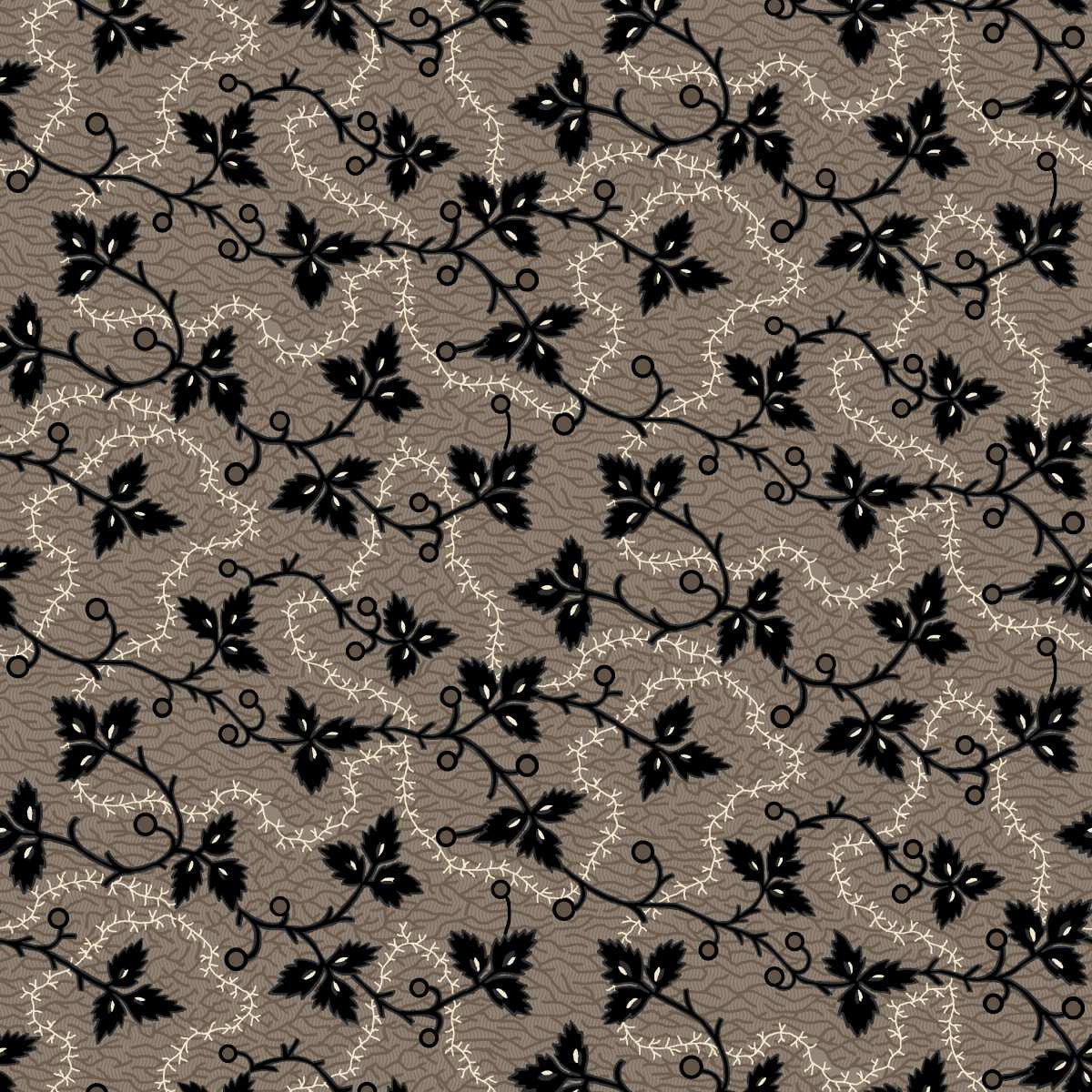 MR MOON Leaves & Vines Taupey Gray Yardage