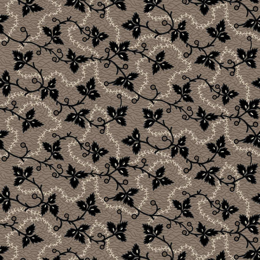 MR MOON Leaves & Vines Taupey Gray Yardage
