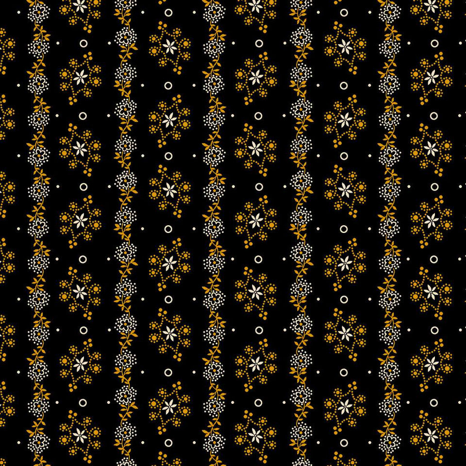 MR MOON Delicate Stripe Black Yardage