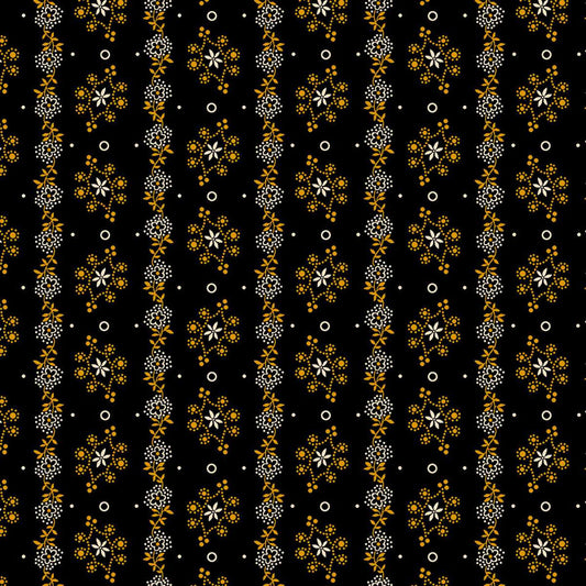 MR MOON Delicate Stripe Black Yardage