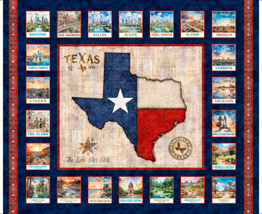 ALL TEXAS SHOP HOP 2025 Texas Map Panel Multi