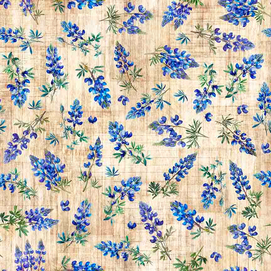 ALL TEXAS SHOP HOP 2025 Bluebonnets Tan Yardage Pre-Order