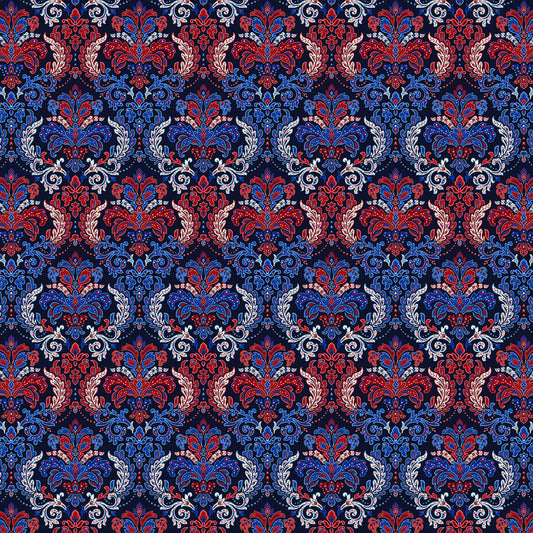 LIBERTY DAMASK Navy 108" Wide Yardage
