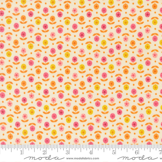 HAPPY DAZE Flower Dots Cloud Yardage