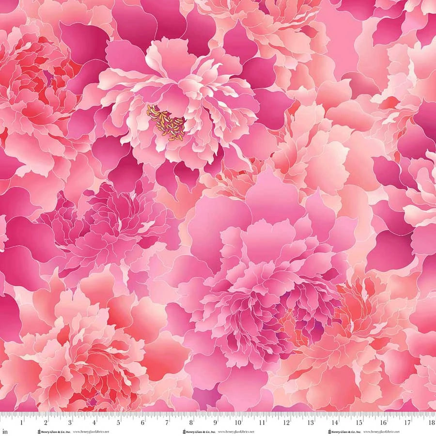 PEONY PARADISE Pink 118” Wide Back Yardage