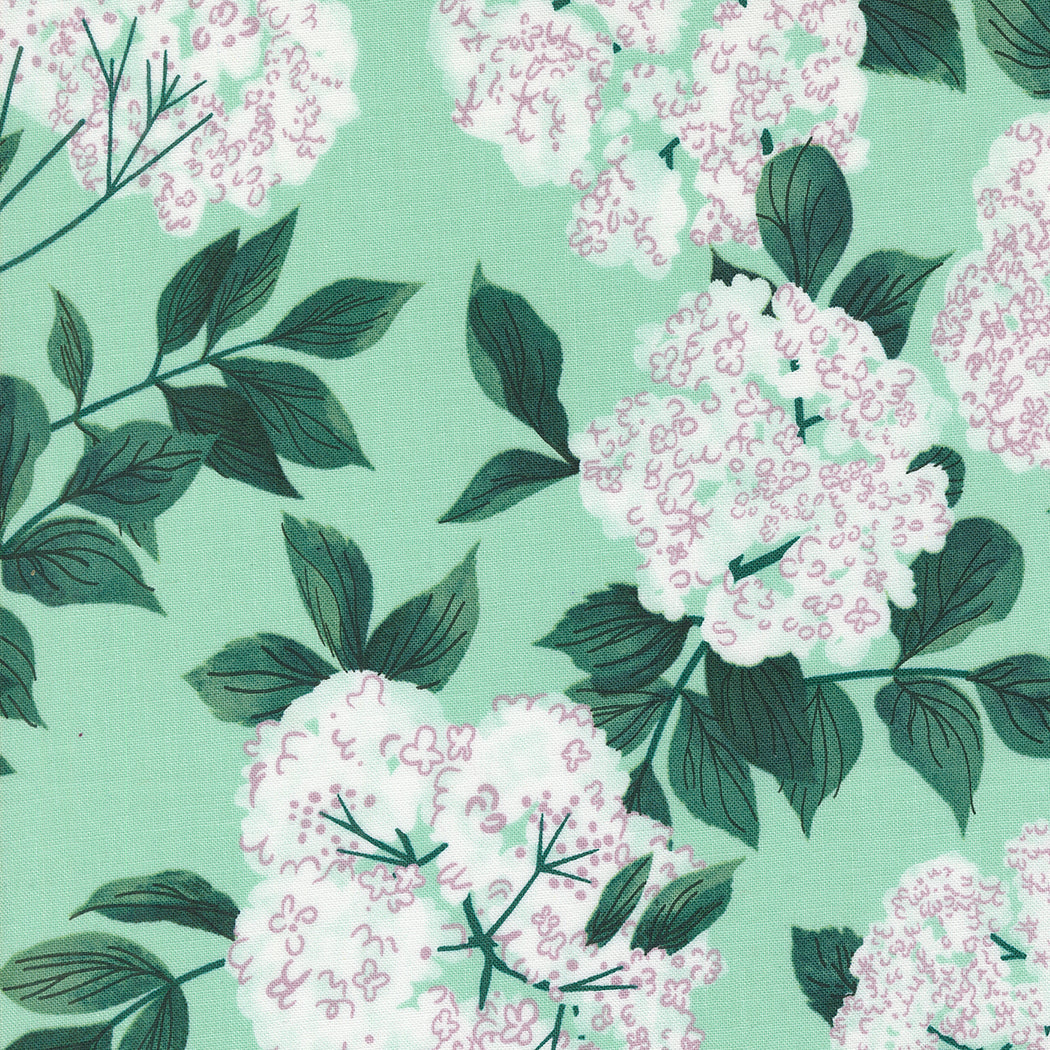 LOVE LETTER Elderberry Blossoms Seafoam Yardage