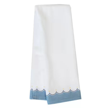Printed Scallop Light Blue Tea Towels
