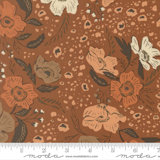 WELLSPRING Dark Clay Florals Yardage
