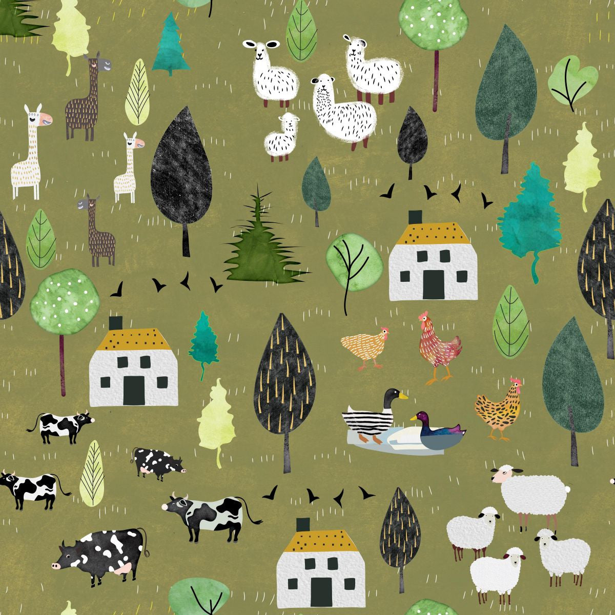 HIGHLAND NATURE WALK Farm Animals  Yardage