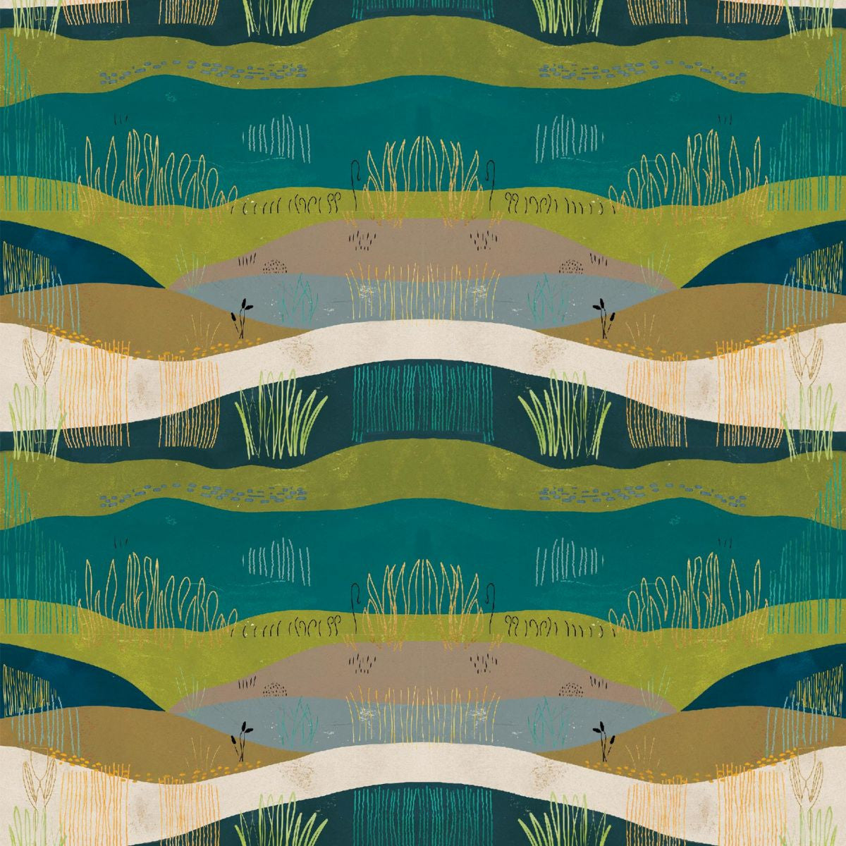 HIGHLAND NATURE WALK Field Stripe Yardage
