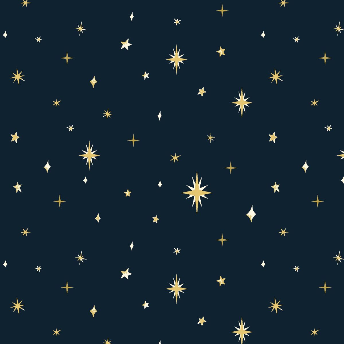 SILENT NIGHT Navy Stars Yardage