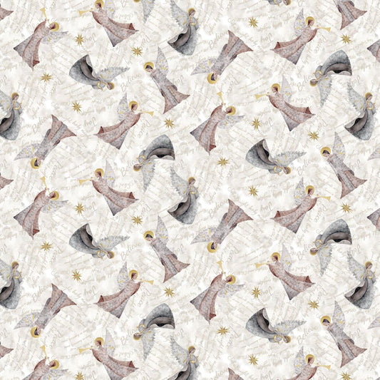 SILENT NIGHT Silver Angels Yardage