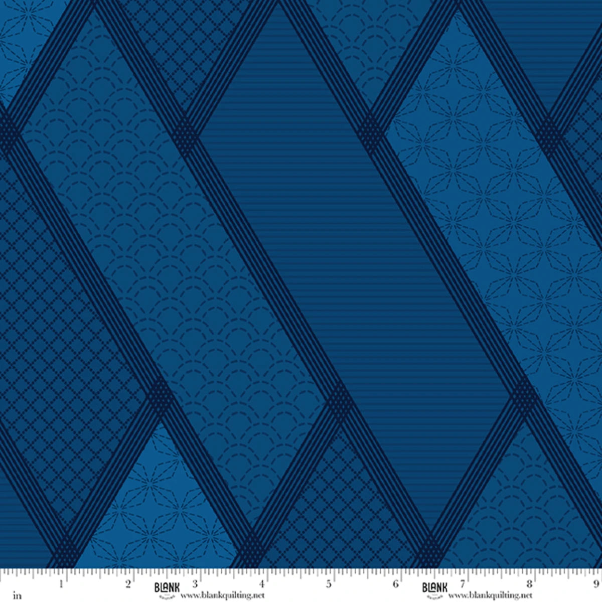 LINEAR DREAMS Blue 108” Wide Back Yardage