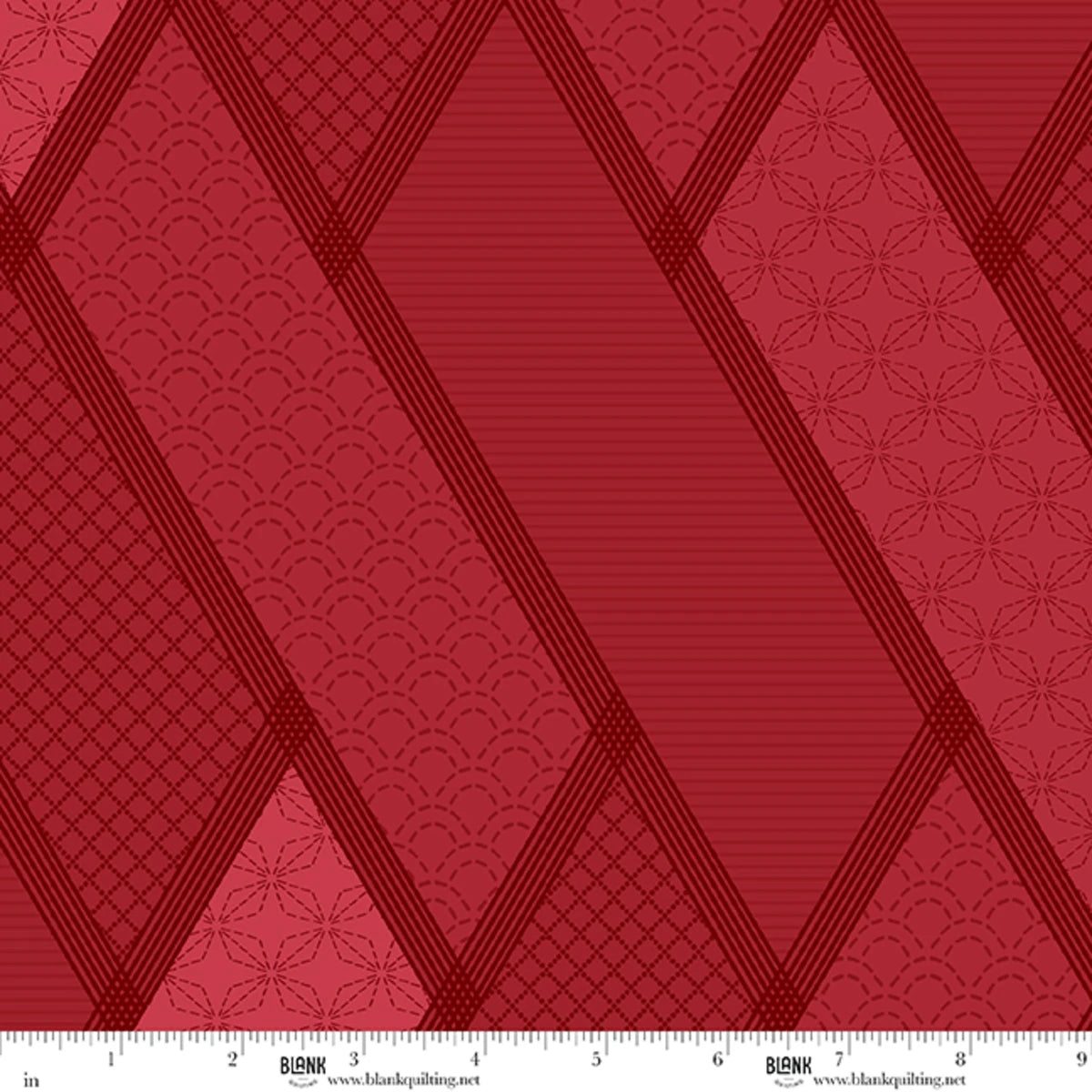 LINEAR DREAMS Red 108” Wide Back Yardage