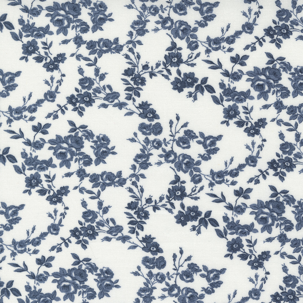 NANTUCKET SUMMER Surfside Cream & Navy Yardage