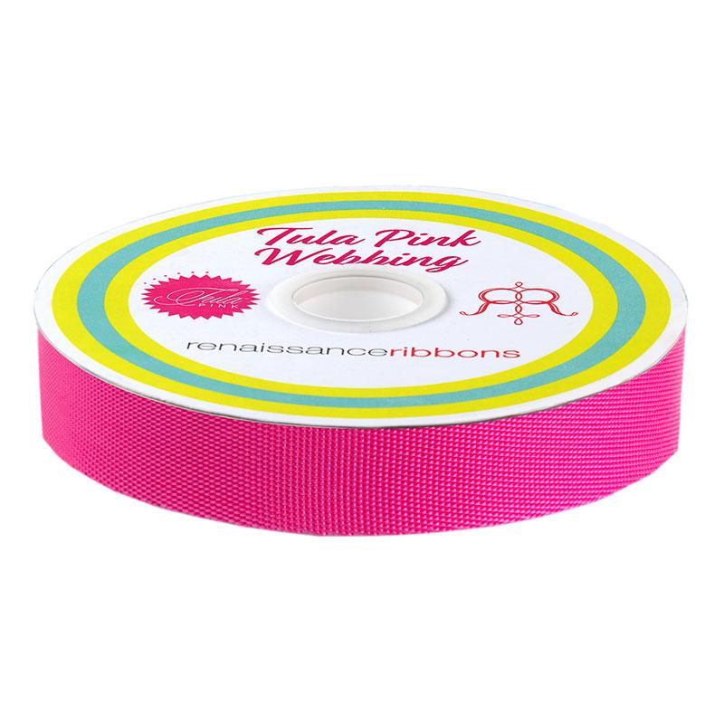 Tula Pink EverGlow Webbing 1" Pink Cosmic