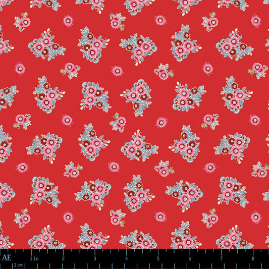 August Ellery Creme De La Crayon Threadwork Trellis Confiture Rose Yardage