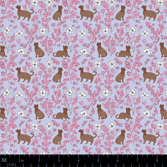 August Ellery Meadow Hedgrow Cats Storybook Taffy Yardage