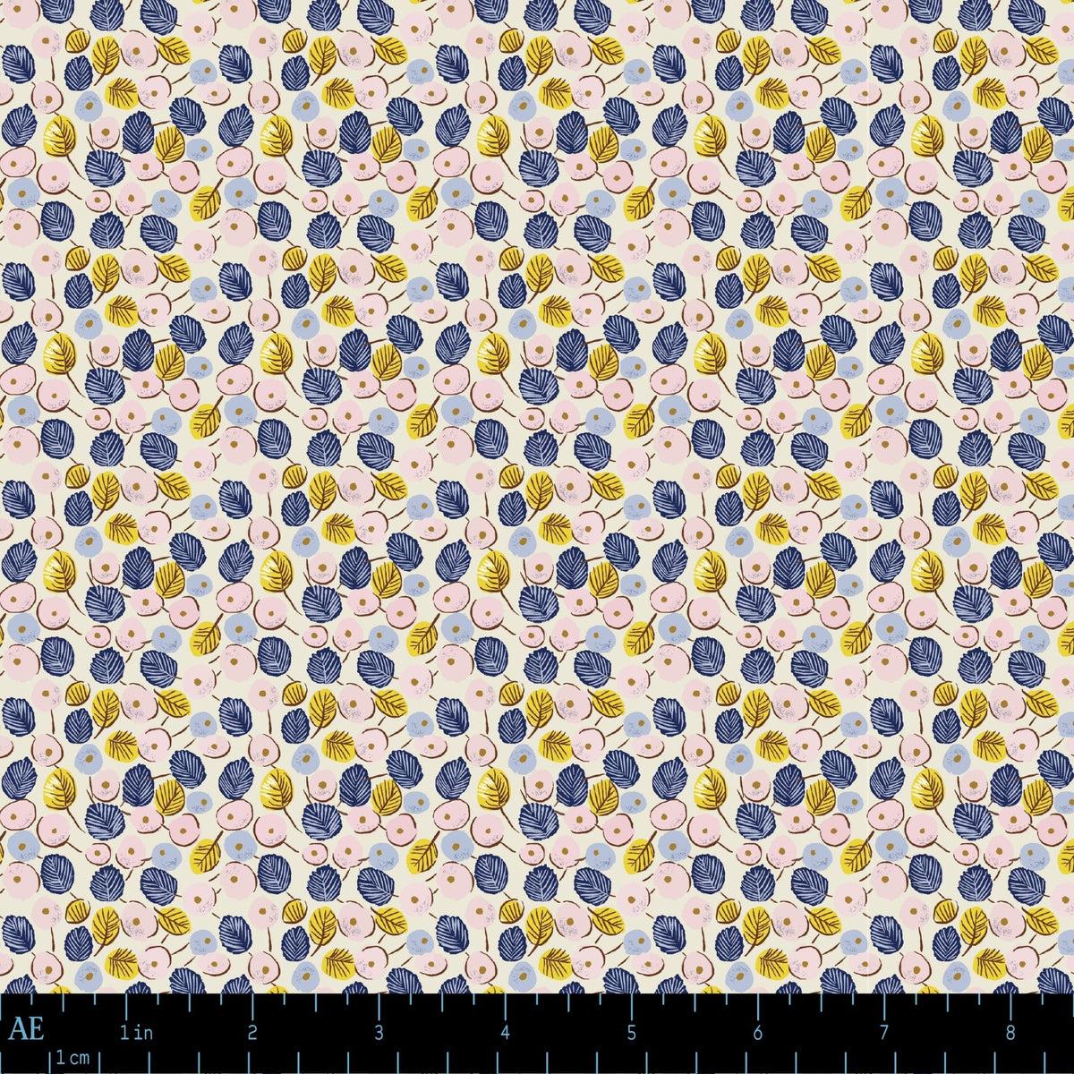 August Ellery Petite Prints Iced Leaves Yardage
