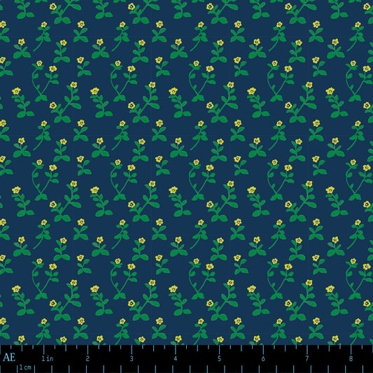 August Ellery Petite Prints Midnight Leaves Yardage