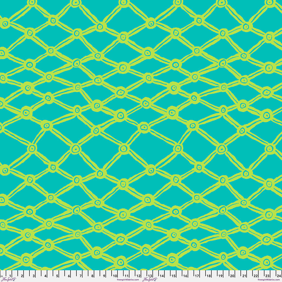 KAFFE FASSETT COLLECTIVE Nets Aqua Wide Back Yardage