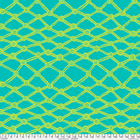 KAFFE FASSETT COLLECTIVE Nets Aqua Wide Back Yardage