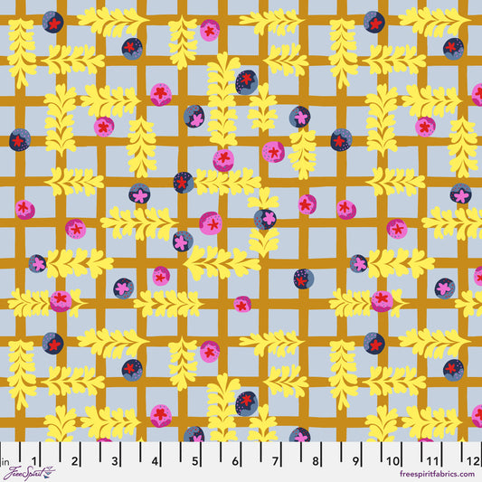 BLOSTMA & SONG Blueberry Dancefloor Mustard Yardage