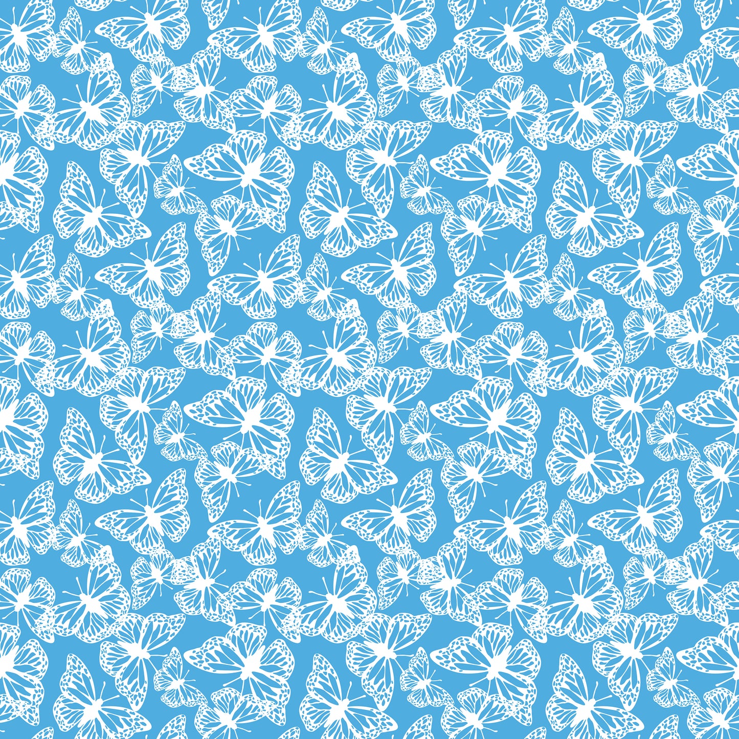 FRIENDSHIP FLORALS Butterflies Blue Yardage