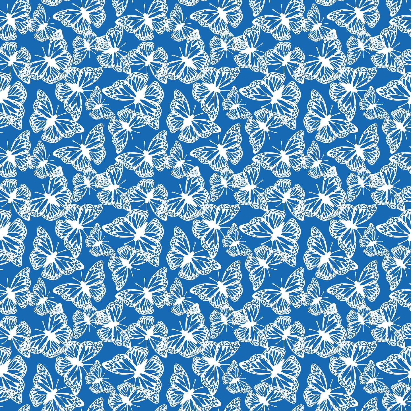 FRIENDSHIP FLORALS Butterflies Cobalt Yardage