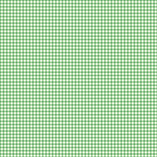 FRIENDSHIP FLORALS Gingham Green Yardage