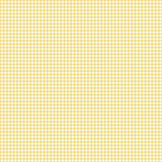 FRIENDSHIP FLORALS Gingham Yellow Yardage