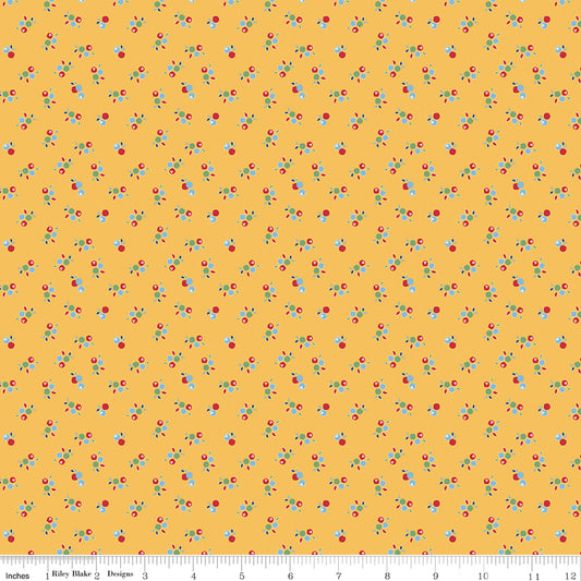 SIMPLE PLEASURES Kitchen Flowers Yellow Yardage