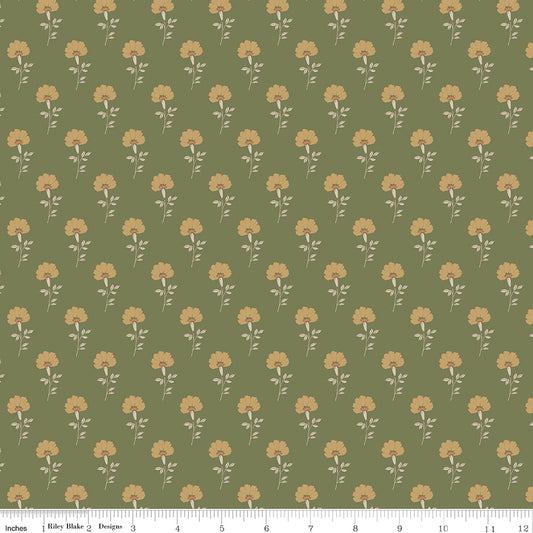 THREADS OF GRACE Flora Green Yardage
