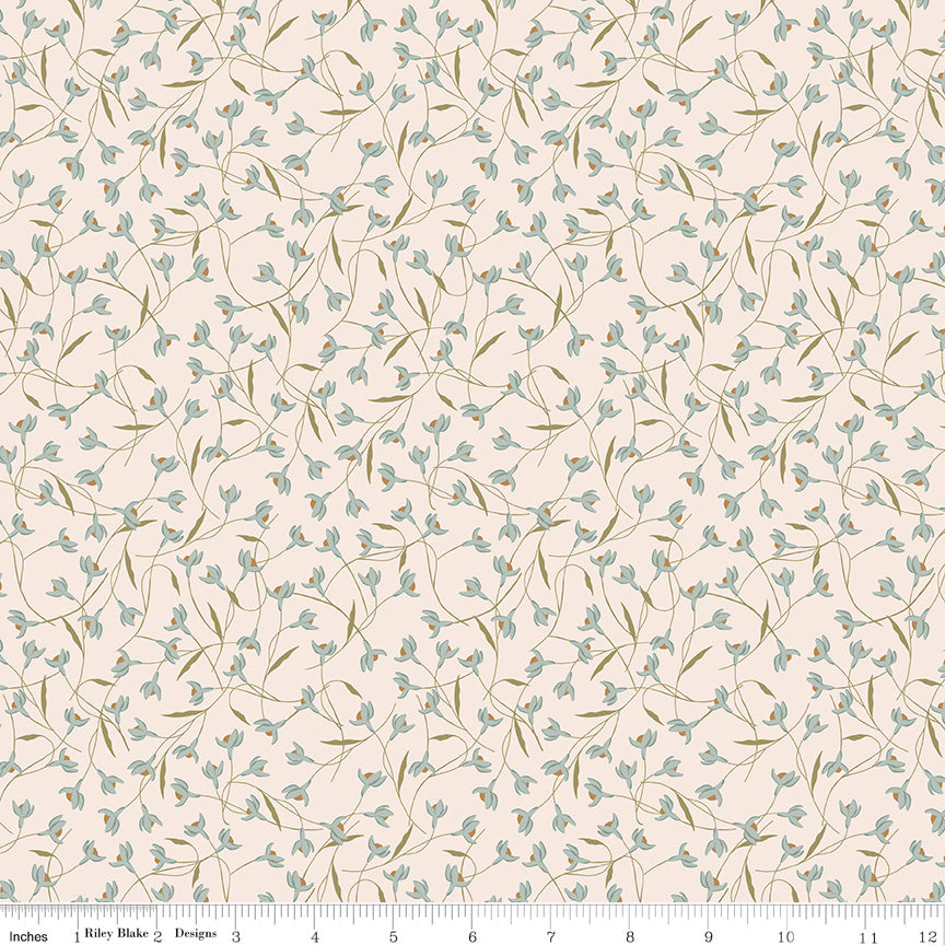 THREADS OF GRACE Snow Drop Latte Yardage