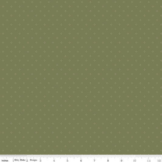 THREADS OF GRACE Dots Green Yardage