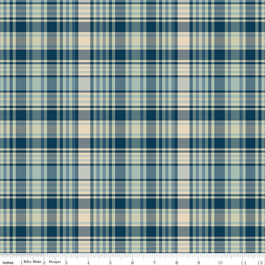 PLAID - VENTURE CLUB Fisher Blue Yardage