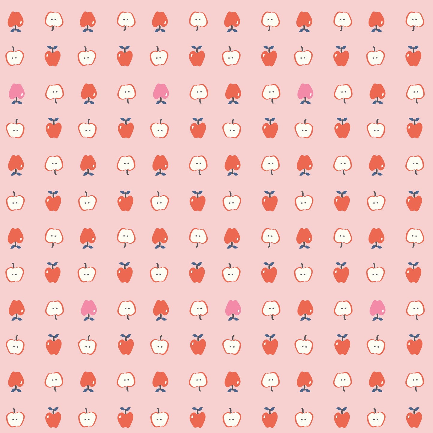 COTTON NOOK Apples Pink Yardage