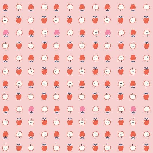 COTTON NOOK Apples Pink Yardage