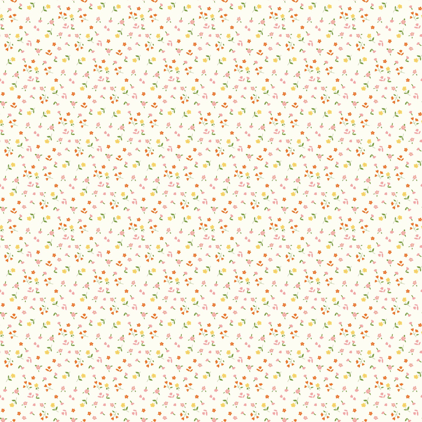 COTTON NOOK Flowers Vintage White Yardage